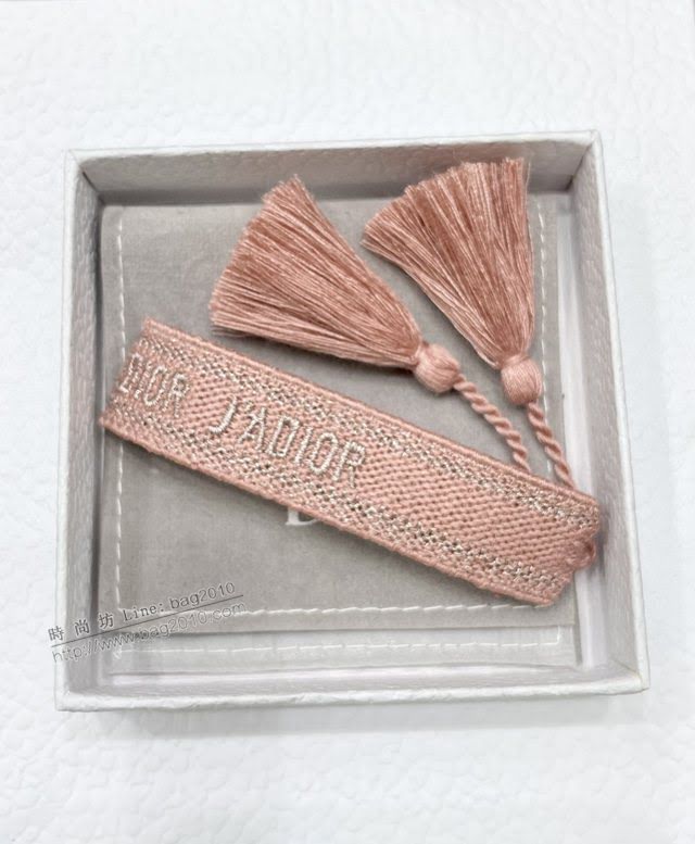 Dior飾品 迪奧經典熱銷款刺繡針織手環 迪奧DIOR編織伸縮流蘇手繩  zgd1495